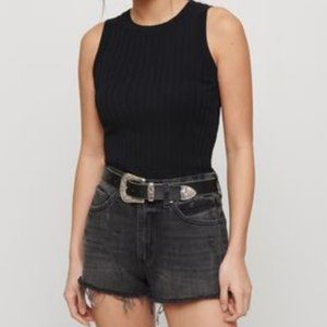 NWOT Dynamite Distressed Black Jean Shorts Size 28